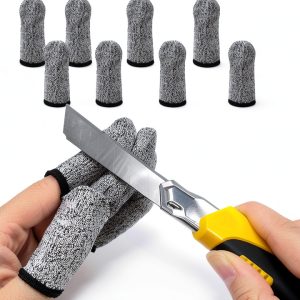 BlingKingdom Finger Cots Cut Resistant HPPE Sleeve Grey 10pcs-0